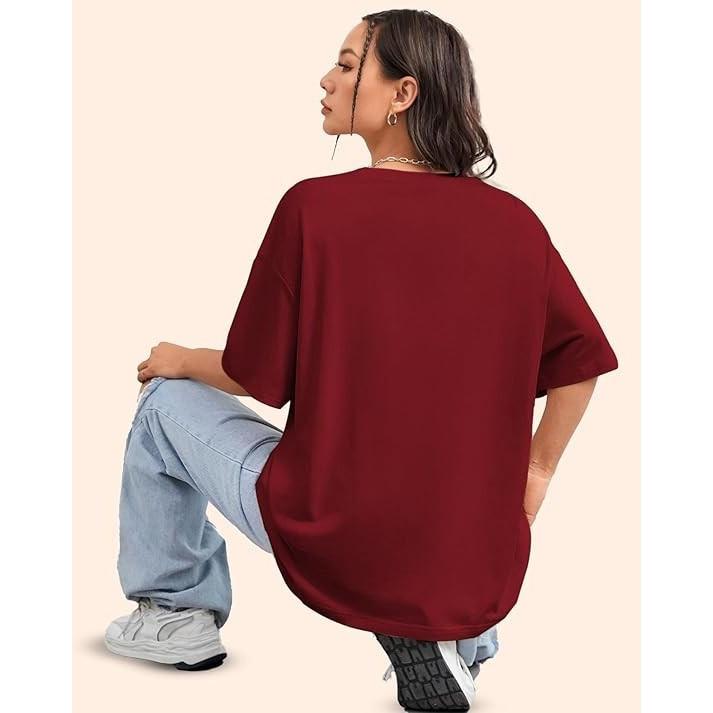 Cotton Blend Graphic Front Printed T-shirt Women's Casual Wear Top Pack Of 2