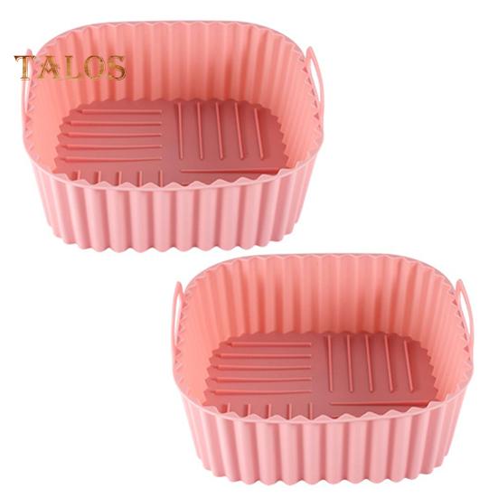 

2шт силиконовый поднос для фритюрницы многоразовый квадратный поддон для фритюрницы без бисфенола А замена пергаментной подкладки бумажная корзина для фритюрницы посудомоечная машина розовый