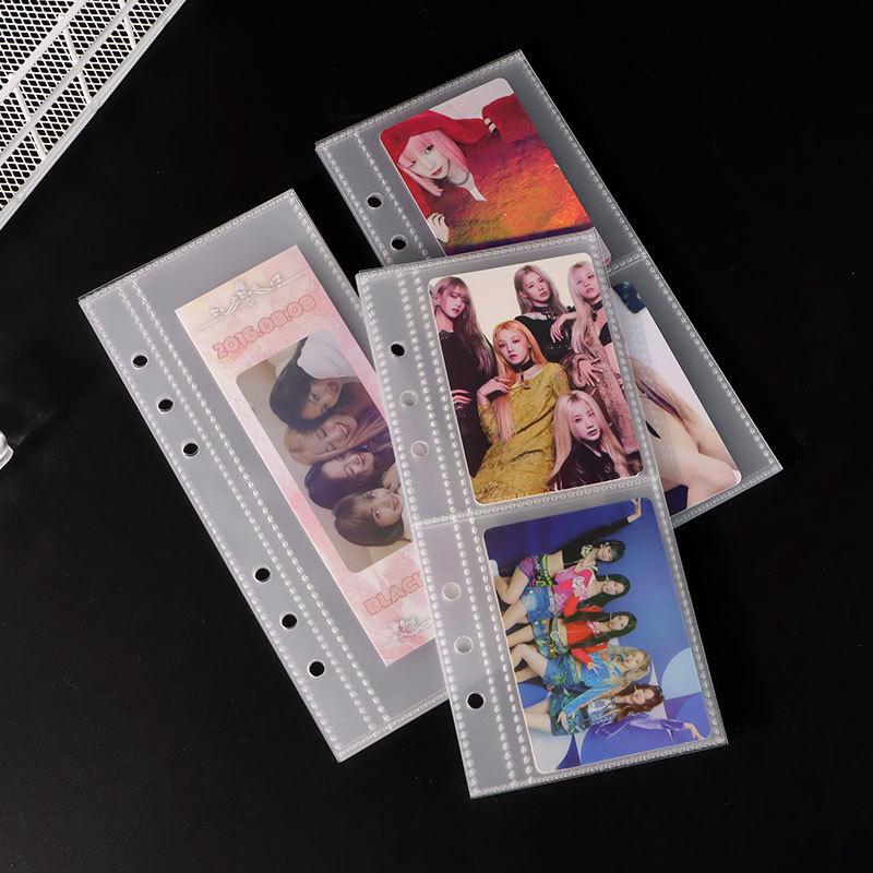 Ultra-Narrow A6 Card Album Inner Page: 1-2 Pocket Vertical PP Insert, 3-Inch Small Card Double-Layer Storage