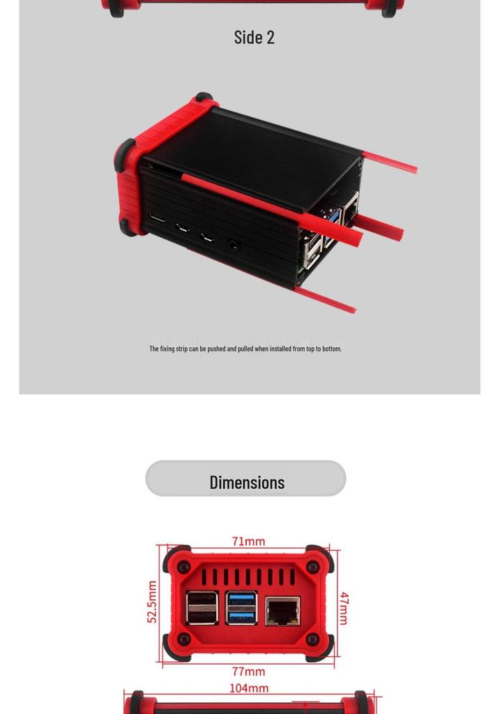 Aluminum Alloy Raspberry Pi 4 Model B Case with Cooling Fan - Drop-proof, Shockproof, Sturdy, and Durable Protective Shell.