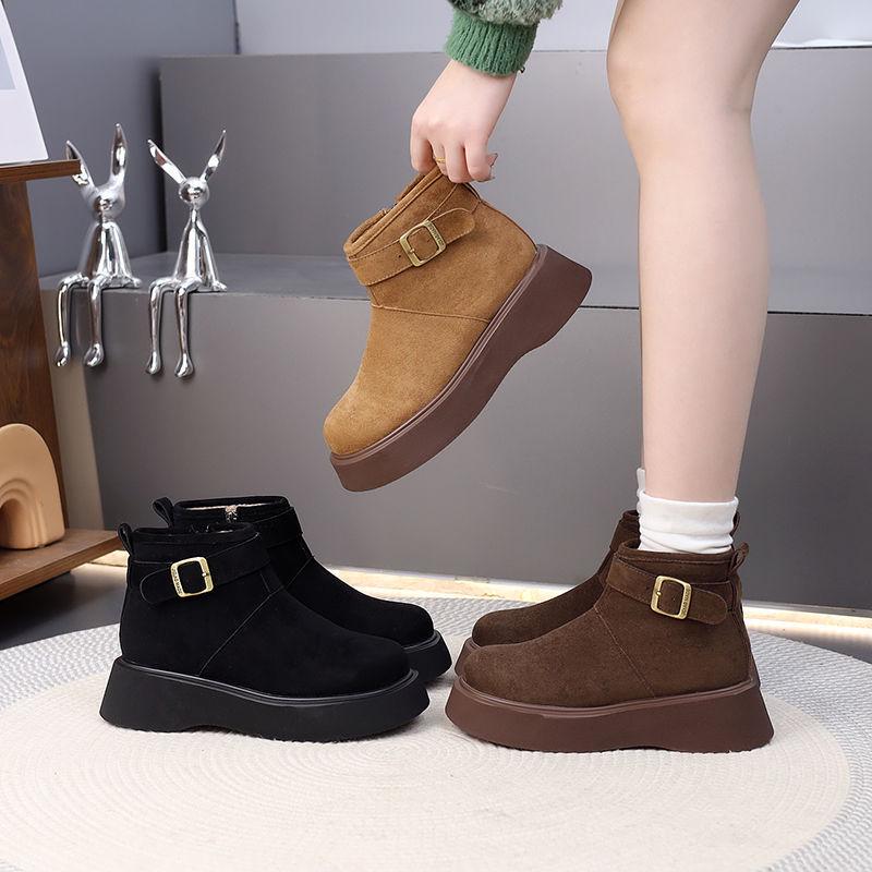 Women's Slimming British-Style Martin Boots 2025: Thick Platform Short Boots, Sizes Up To 42, Soft Sole
