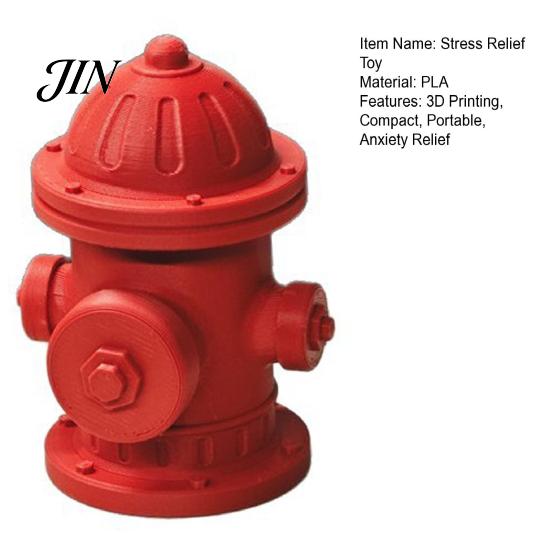 Novelty Desk Gadget 3D Printed Mini Fire-Hydrant Fidget Toy, Clickable Crisp Sound Stress Relief Toy Compact Anxiety Decoration for Office Home, Funny