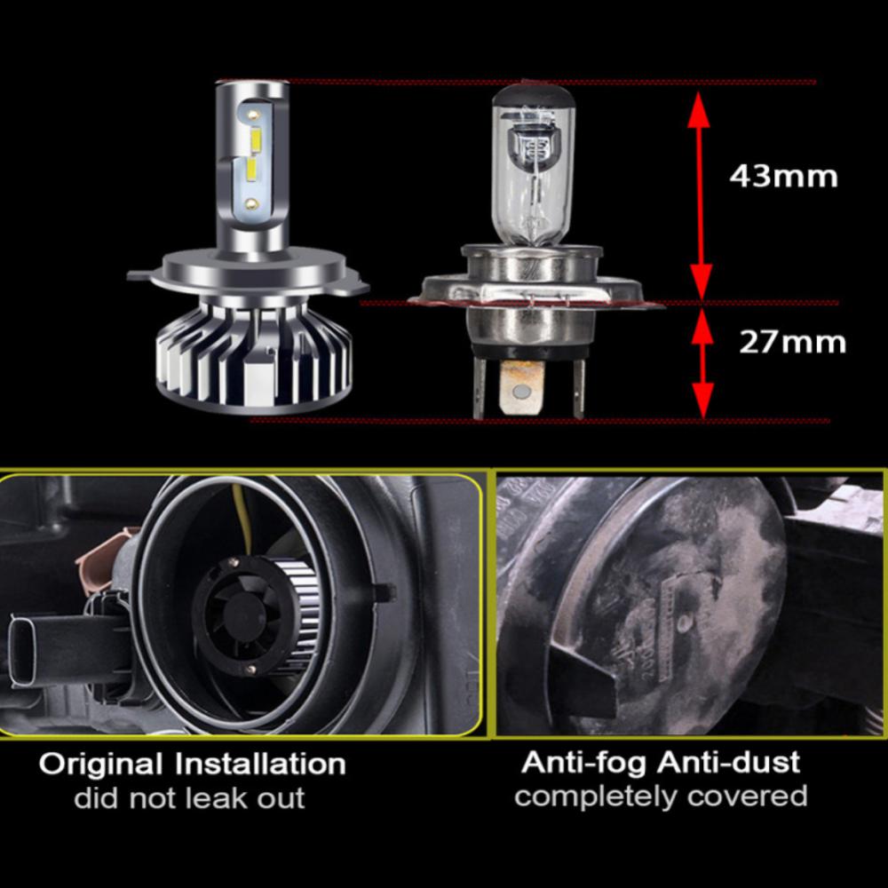 2pcs/set 12V LED Headlight H1H7H9H4 9012 9006 9005 H3 3000-8000K 20000LM High Brightness Headlamp Fog Lamp Bulb Car Accessories