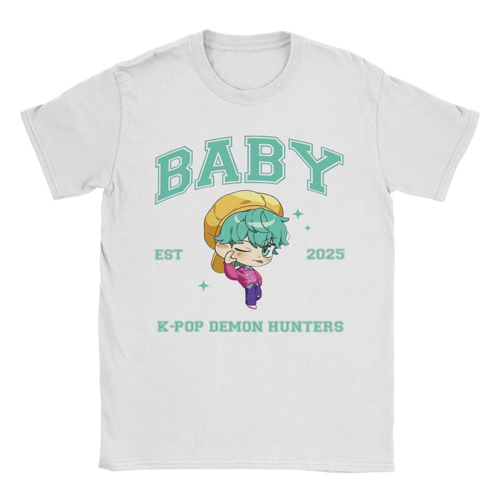Herren T-Shirt Kpop Dämonenjäger BABY Saja Jungen Lustige Reine Baumwoll-Tees Kurzarm T-Shirt Rundhals Kleidung Übergröße