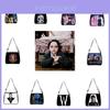 Bolsa de Ombro Familiar Wednesday Addams Estilo Gótico Leve Fácil de Transportar