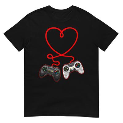 T-shirt San Valentino per Videogiocatori con Cuore e Controller