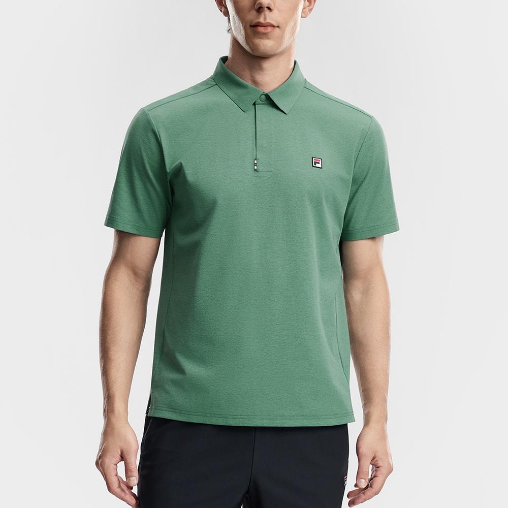 FILA Tennis Knitted Basic Comfortable Short Sleeve Tennis Shirt Men tops A11M623101F-GN