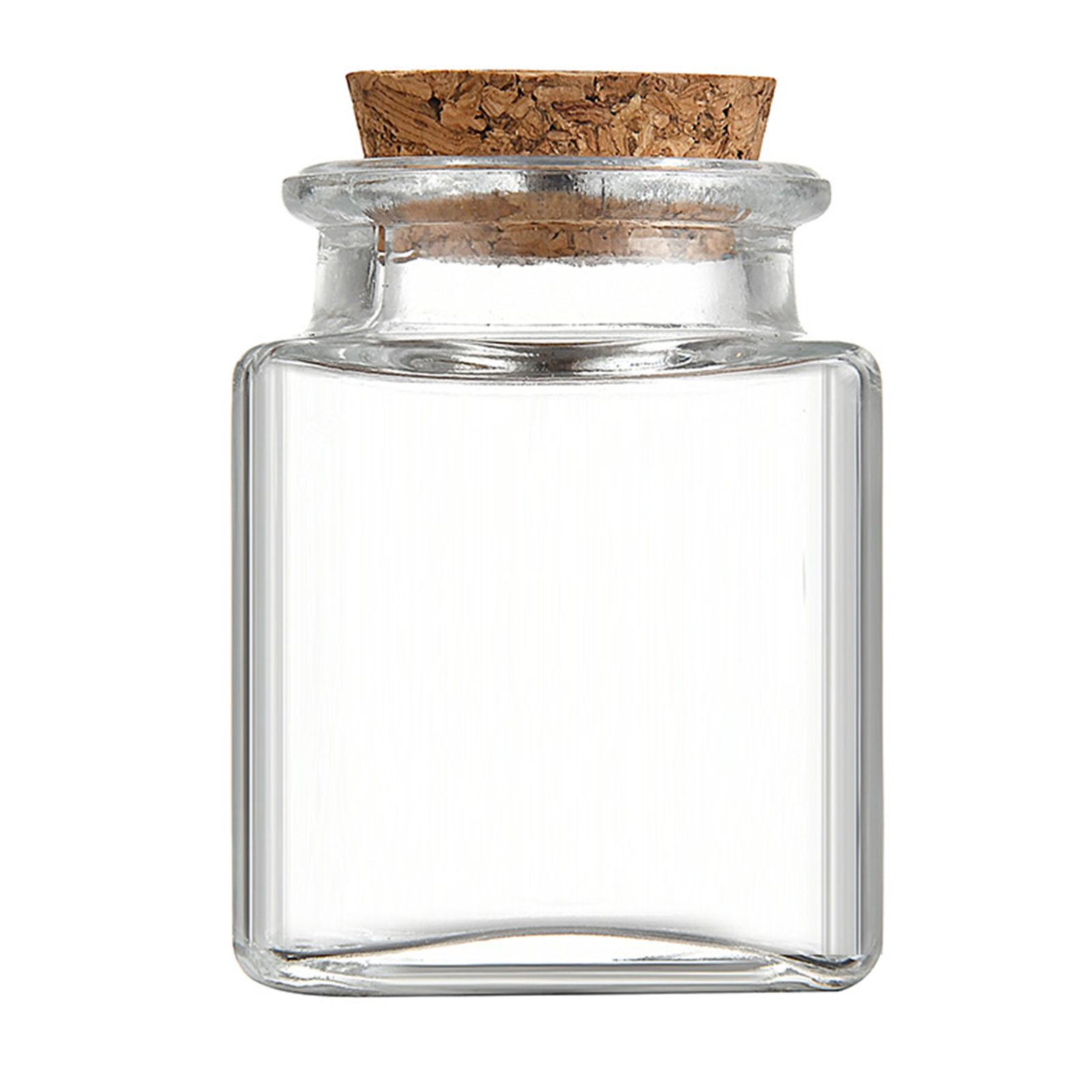 

Square Glass Spice Jars with Bamboo Lid Kitchen Storage Containers for Spices Sugar Tea Airtight and Leakproof