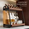 Double-Layer Kitchen Countertop Seasoning Rack for Oil, Salt, Soy Sauce, and Vinegar Storage