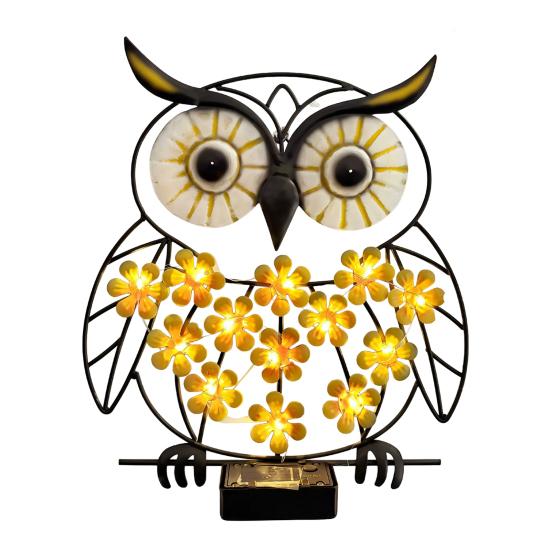 Solar Owl Light Butterfly Garden Decorative Metal Outdoor Wall Decor Waterproof IP65 Solar