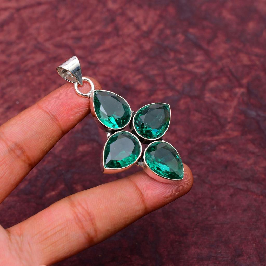 Awesome Paraiba Tourmaline Gemstone Pendant: 925 Sterling Silver Handmade Pendant Necklace Jewelry