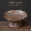 Qingxi Purple Pottery Fruit Plate Drain Water High Foot Fruit Dish Melon Seed Cake Tray Dim Sum Stand Large Buddha Fruit Bowl