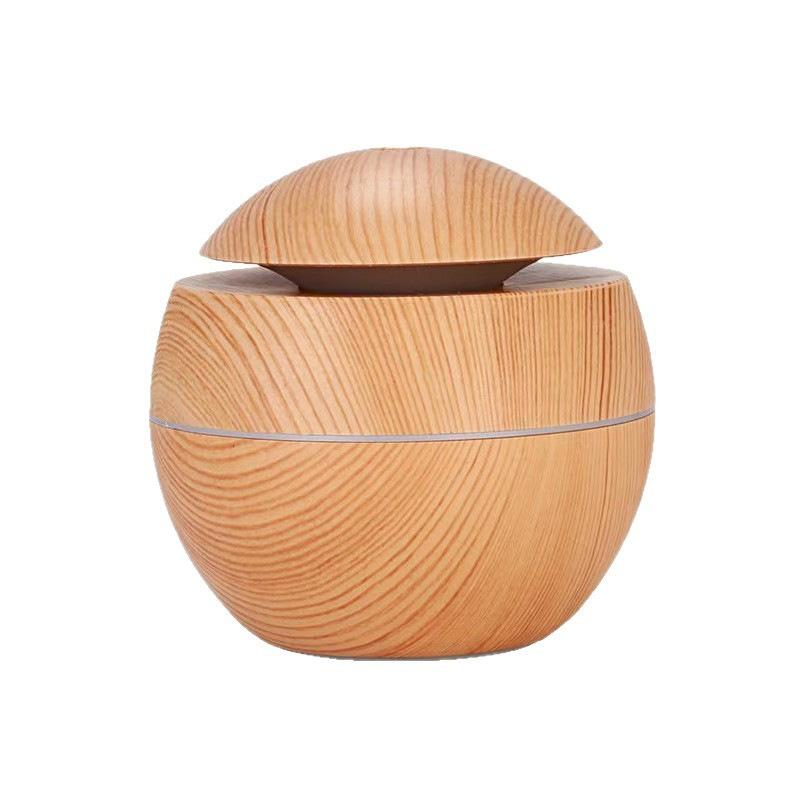 LED Wood Grain Aroma Diffuser 200ML Ultrasonic Humidifier Essential Oil for Home Office Bedroom Decorator