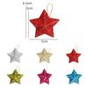 6/24pcs Christmas Glitter Star 5cm Pentagram Christmas Hanging Pendant For Birthday Wedding Festive Christmas Party Decoration