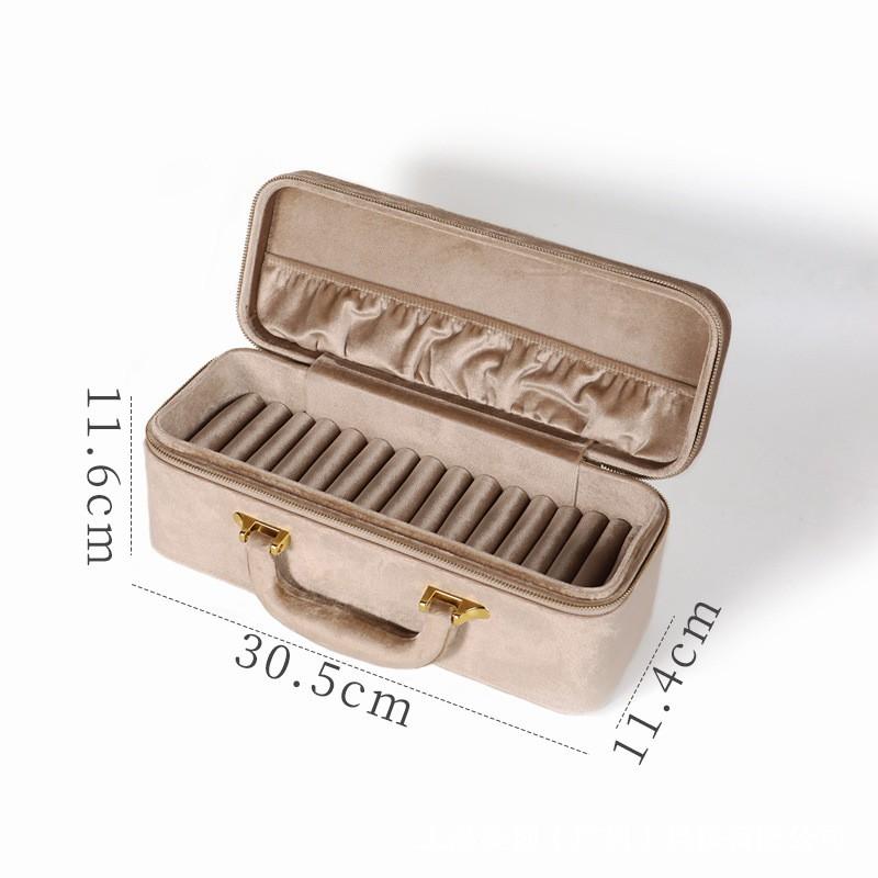 15 Slot Velvet Jewelry Box Bracelets Luxury Storage Organizer Gold Jade