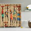 African Style Portrait National Style Bathroom Shower Curtains Frabic Waterproof Polyester Bath Curtain With Hooks
