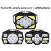 Super Bright COB Headlamp 9 11 12 Light Beads 2000 Lumen Headlight Hiking Camping Fishing Portable Work Head Lamp Flashlight