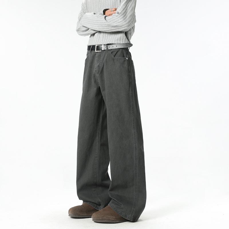 Feng She Unisex American Retro Wide-Leg Workwear Pants - Summer Thin and Trendy L