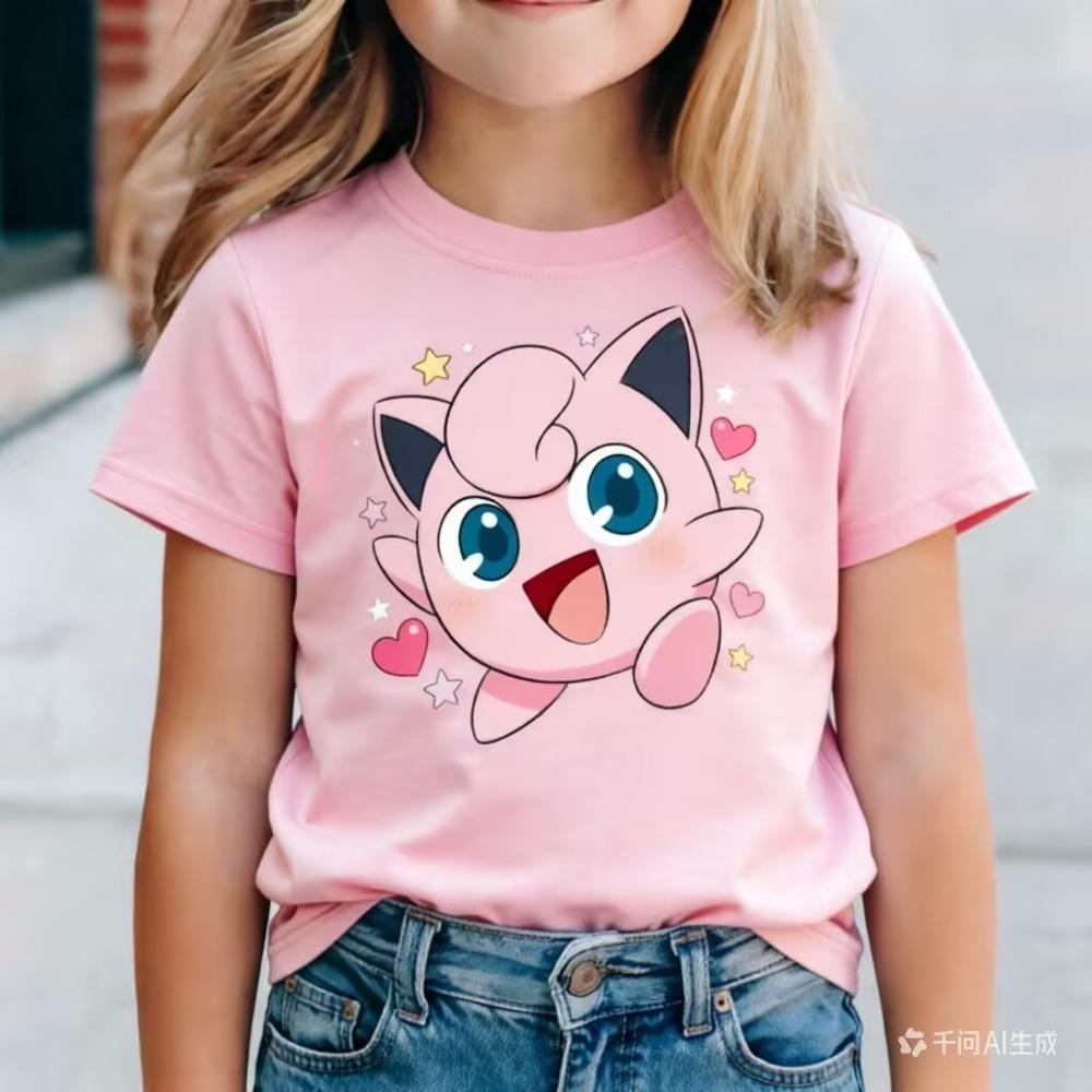 Pokemons Cute Kids T-shirt Anime Game Cartoon Cotton Boys Girl Toddler Tees Streetwear Casual Short Sleeve Childern Clothes Tops 110