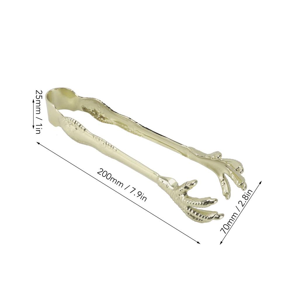 Stainless Steel Ice Tong Gold Black Non-Slip Design Serving Tong Easy to Clean Special Shape Claw Style Ice Tong Bar Home