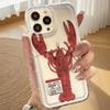A Fun Lobster Print Transparent Airbag Phone Case, Suitable for iPhone 17, 16, 15, Plus, Pro, Max Series Phones - Can Be Used As a Gift
