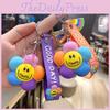 Adorable Colorful Smiley Face Keychain Cute Cartoon Pvc Keyring For Birthdays And Parties