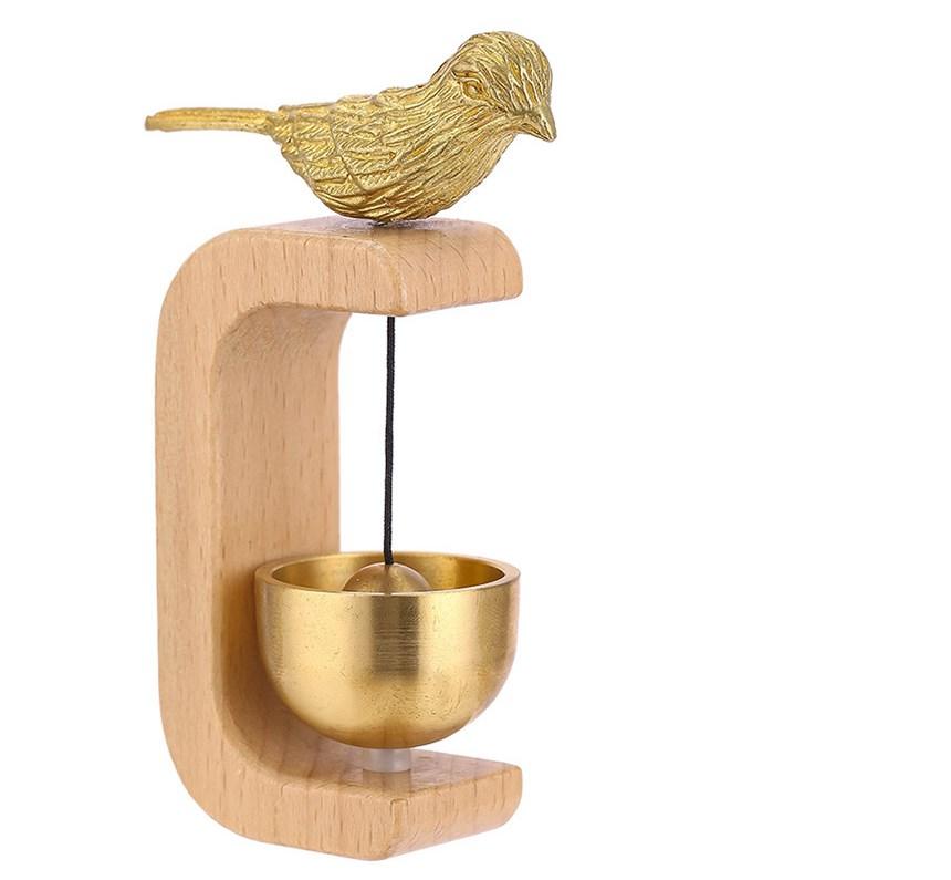 

Бук/черный орех Допамин дверной звонок эстетичный сплошной магнитный латунный колокольчик ветра беспроводной входной кулон домашний декор минимализм