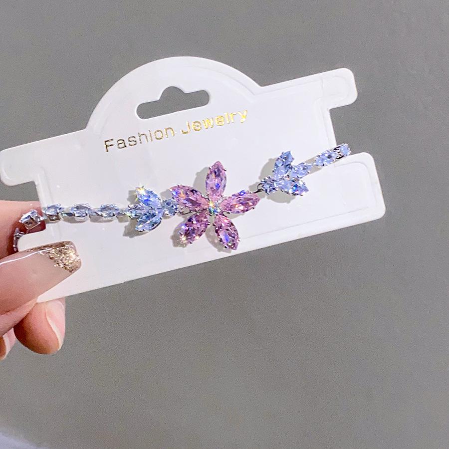 Bracciale con Ciondolo Fiore in Zircone Coreano - Gioiello Elegante Stile Mori Girl