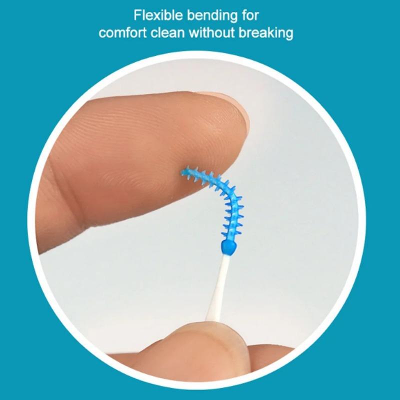 150Pcs/Box Interdental Silicone Brushes Dental Toothpicks Brush Between Teeth Dental Floss Oral Brace Cleaning With Thread