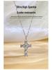 Women's Geometric 925 Sterling Silver Cross Pendant Necklace with 3 Carat Moissanite