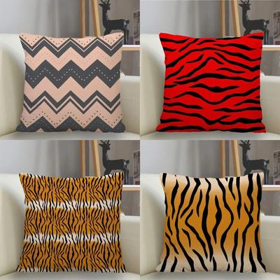 Wohndekor Zickzack- & Tigermuster Digitaldruck Kissenbezüge Muster Kissenbezug Geeignet für Sofa Schlafzimmer Auto Kissenbezug