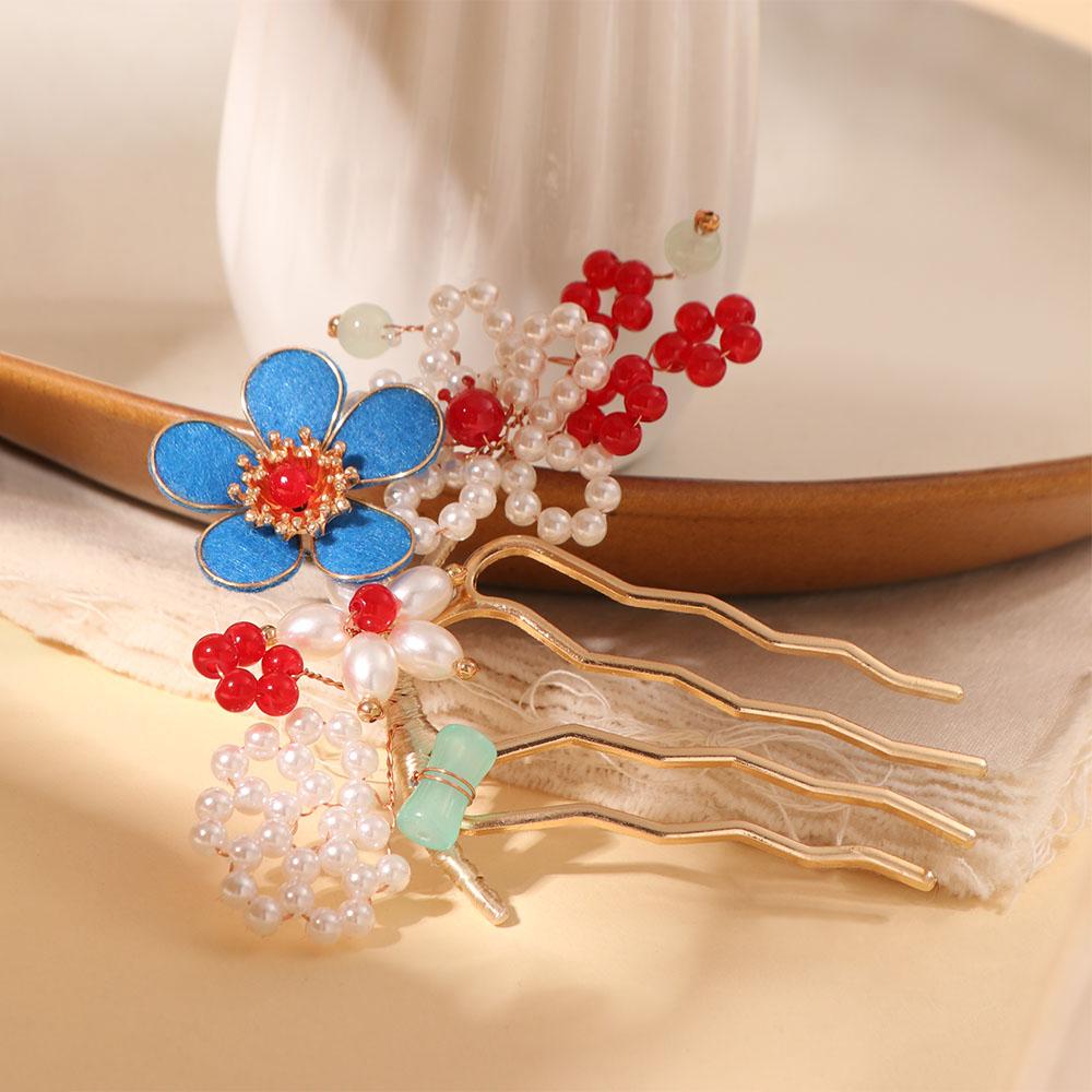 Flower Chinese Style Hair Stick Tassel Hanfu Hairpin Classical Ancient Hair Stick  Jewelry