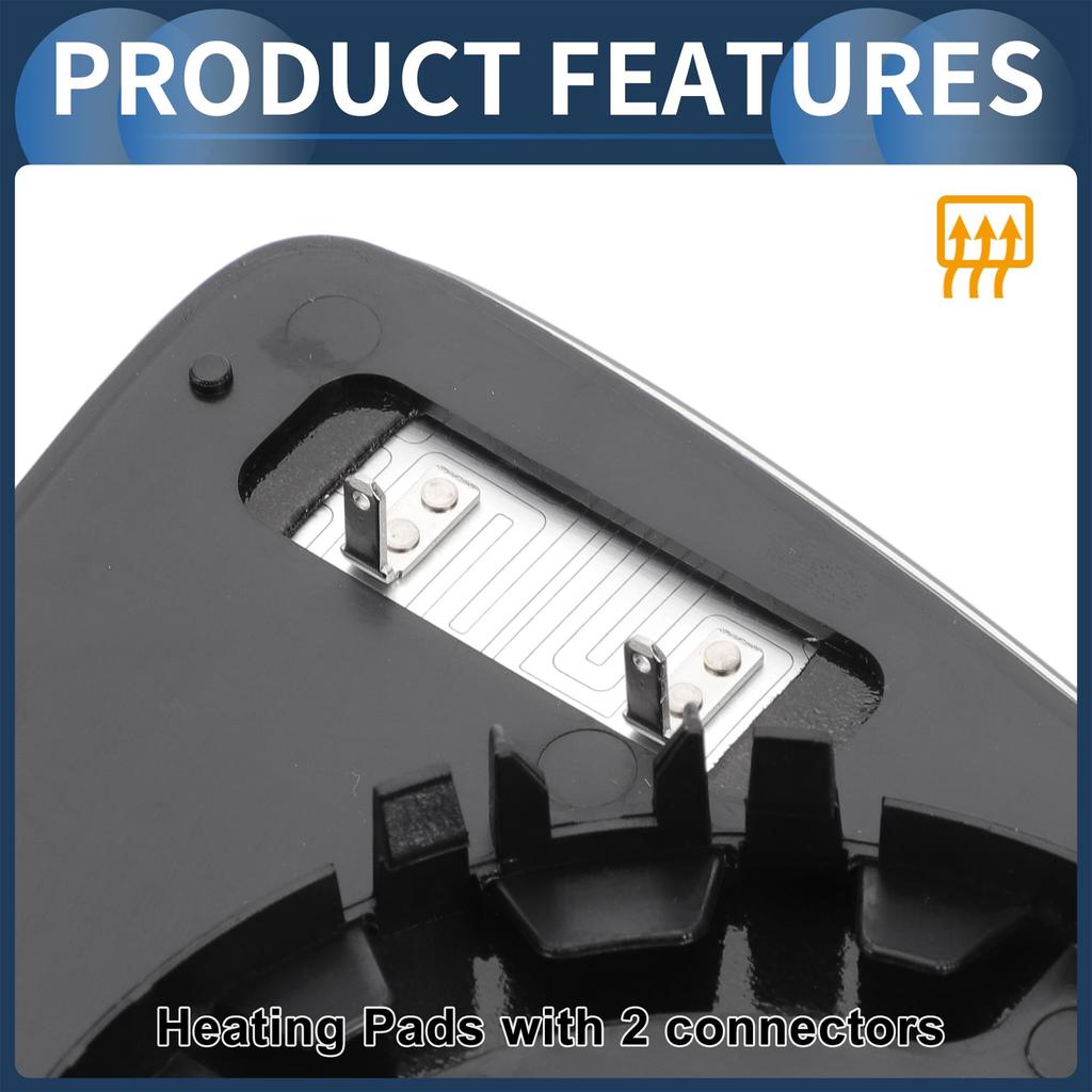 INFINAUTO Left Driver Side Mirror Glass Replacement with Back White Glass for Volkswagen Tiguan Plate, Convex, Heated, 2016-2021