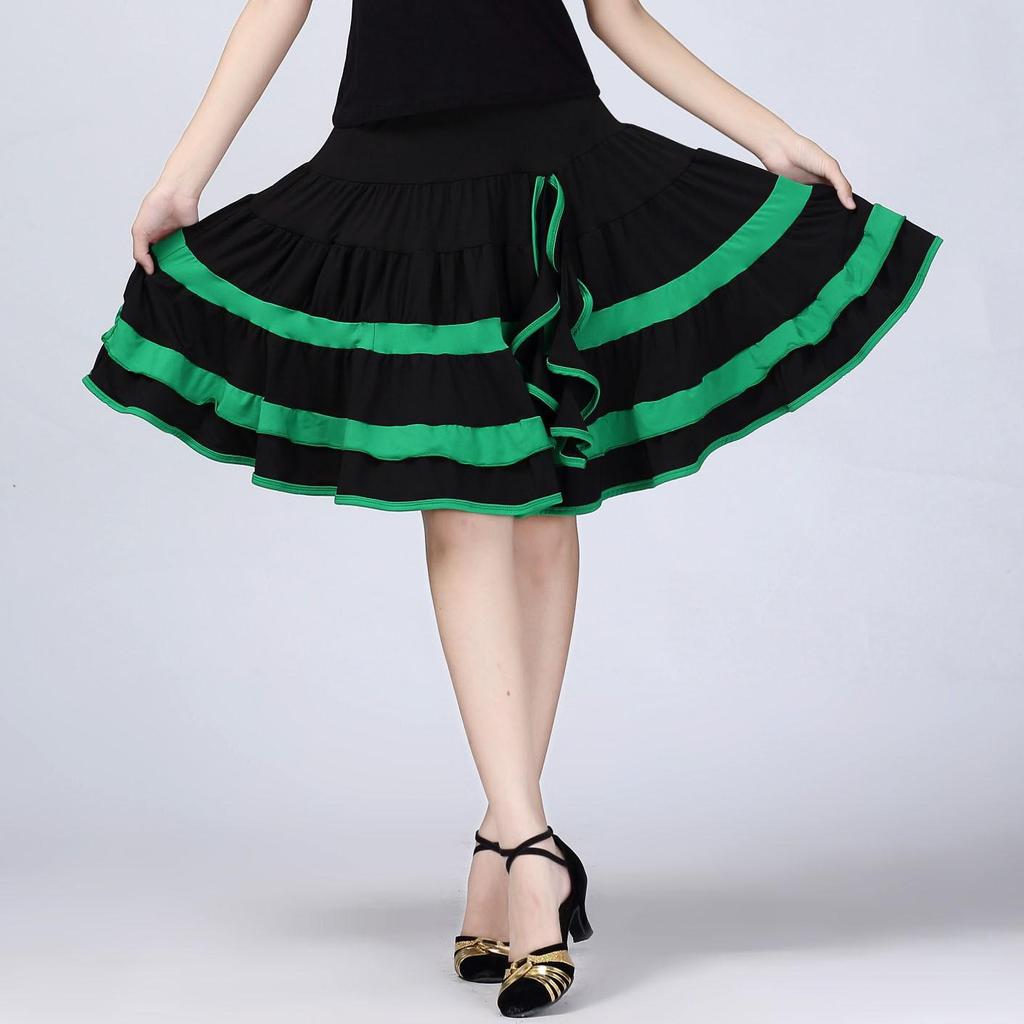 2025 Dame Sommer Latin Kort Firkantdans Skjørt Kostyme
