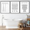 Funny Bathroom Rules Canvas Painting Bulldog Toilet Poster Nordic Butt Chart Print Toilet Humorous Wall Art Pictures Home Decor