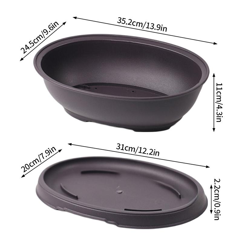 Bonsai Pot Imitation Purple Clay Flowerpot Plastic Plantpot Landscape Succulent Pot Garden Planter Gardening Macetas Para Planta