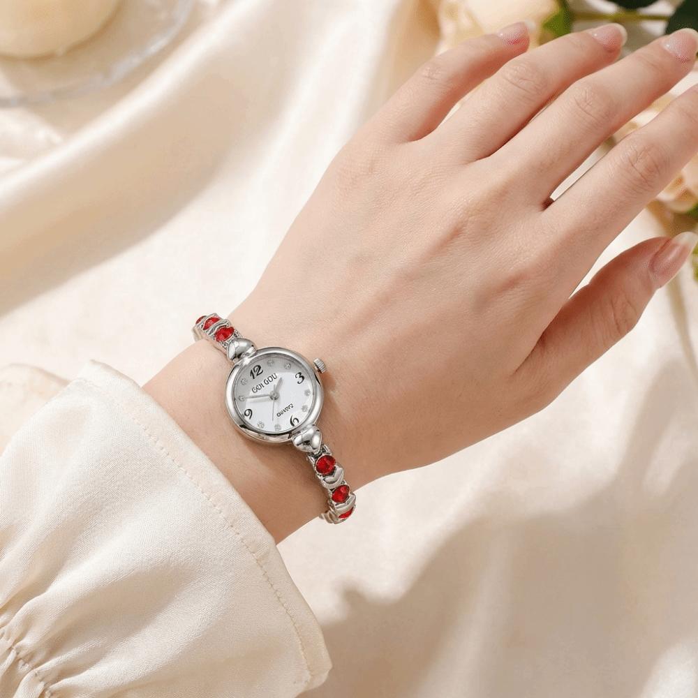 Round Small Dial Luxury Wrist Watches Steel Strap Womens Quartz Wristwatch  Students Gift
