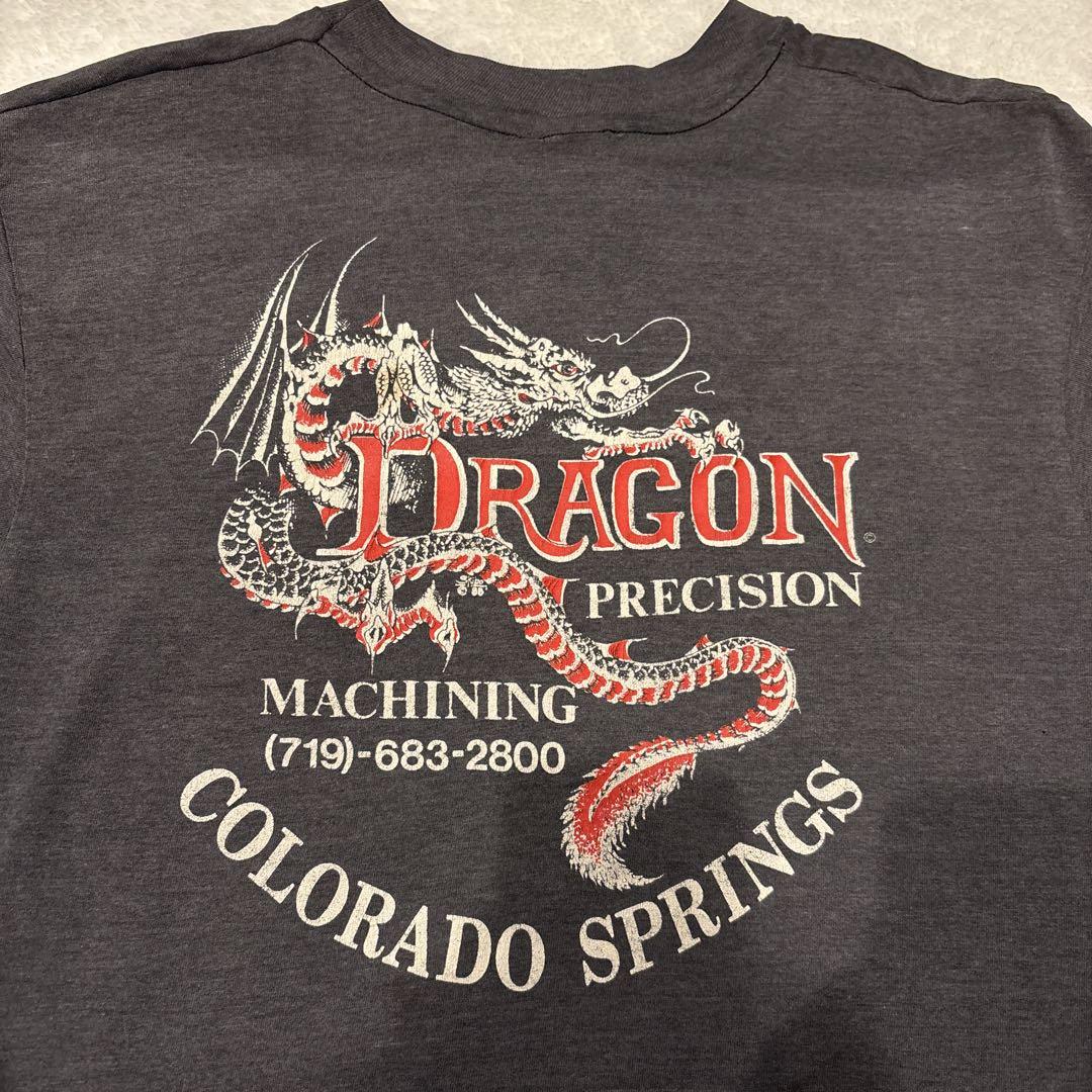 

[USED] 80s - Made in USA T-shirt, single stitch Dragon Hanes, black