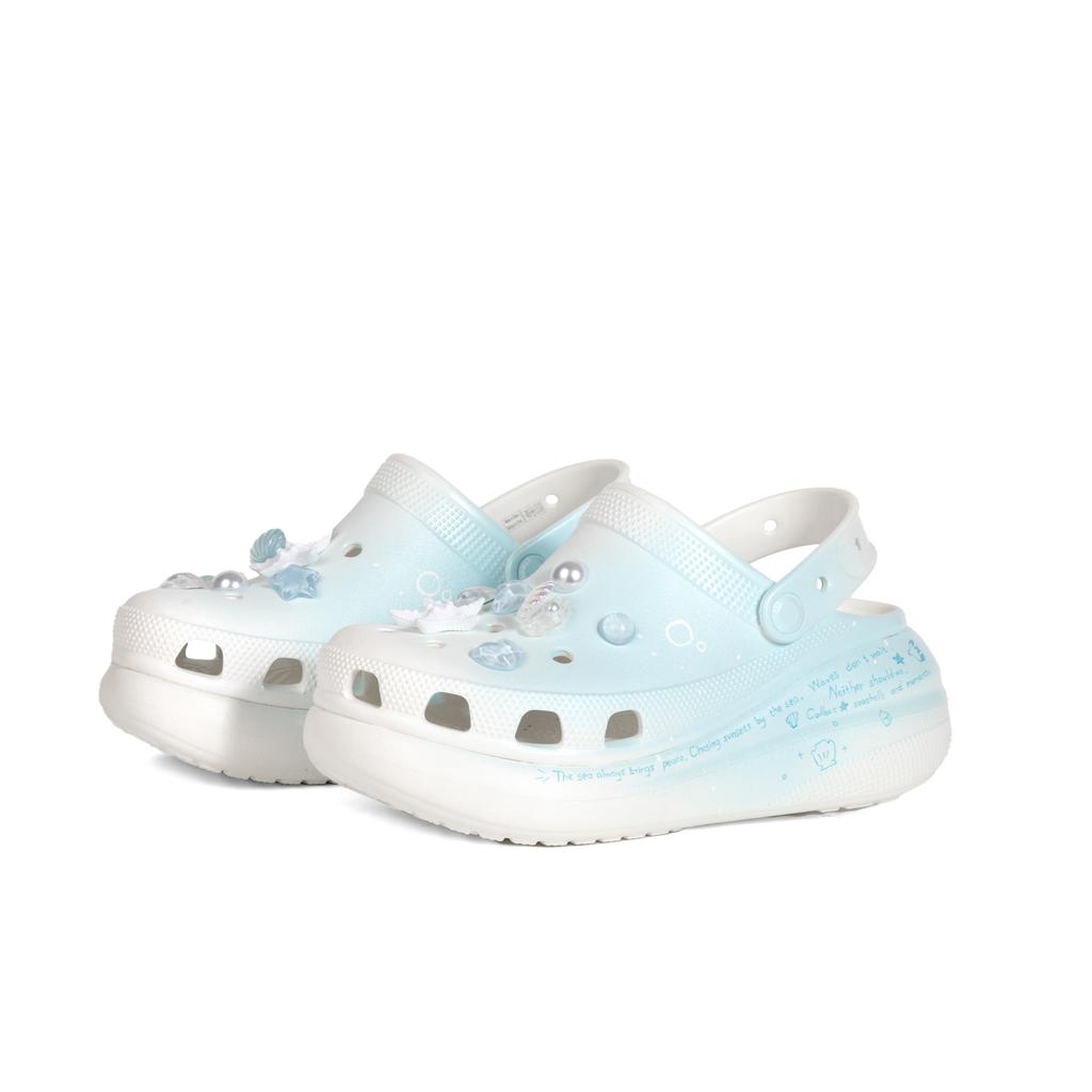 Crocs Crush Clog EVA Made in Stars Seaside Essay Handwritten Graffiti Beach Casual Comfortable Hole Shoes Women's White