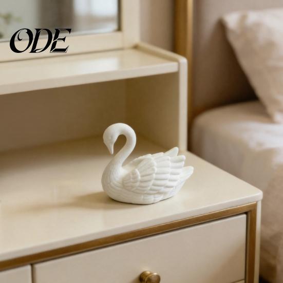 Weißer Schwan Dekor 3D Gedruckte Figur, Moderne Minimalistische Statue Dekoration, Tier Kleine Skulptur Schreibtischornament für Zuhause Büro Wohnzimmer