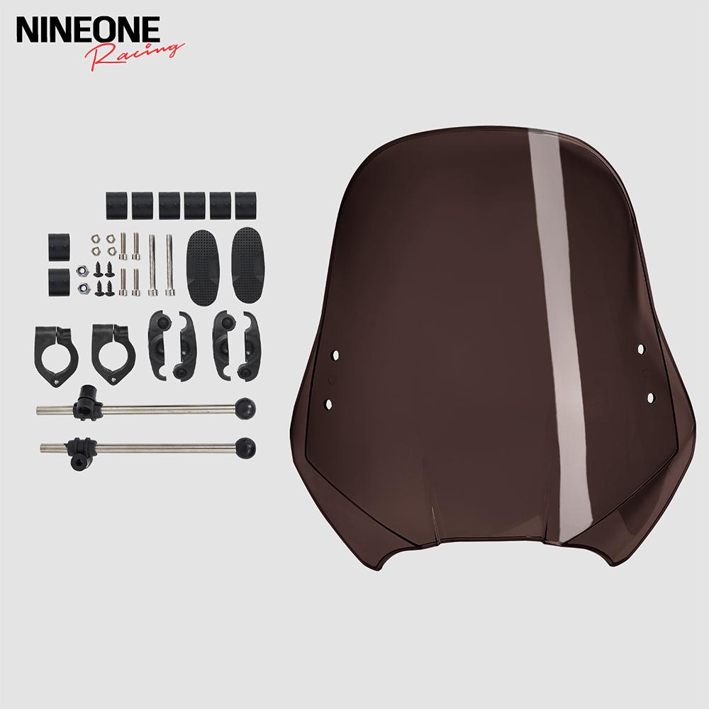 Universal Windshield Covers Fit For Retro Bikes Cruisers Street Bikes 22MM-28MM Motorcycle Windscreen Adjustable Windscreen PC коричневый