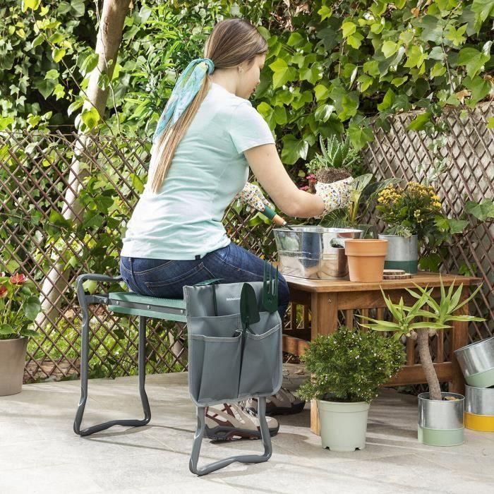 Banc de Jardin - INNOVAGOODS - Situl - Pliable - Sac à Outils - 2 Places
