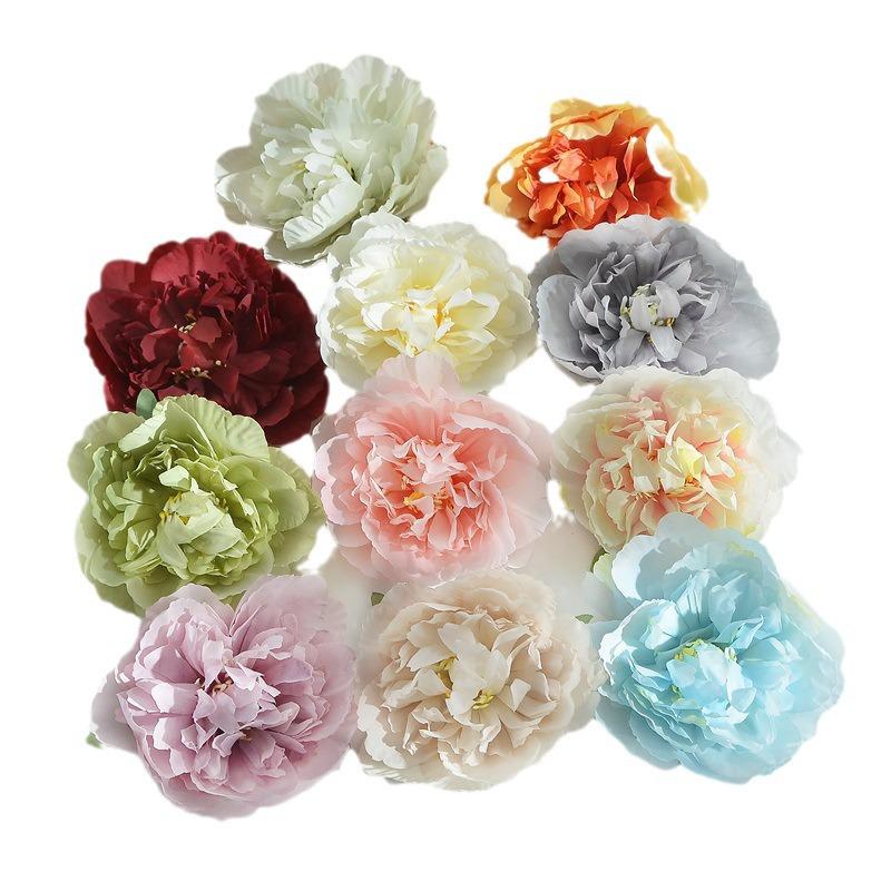 10cm Peony Silk Artificial Flower Heads for DIY Hair Accessories & Handmade Jewelry