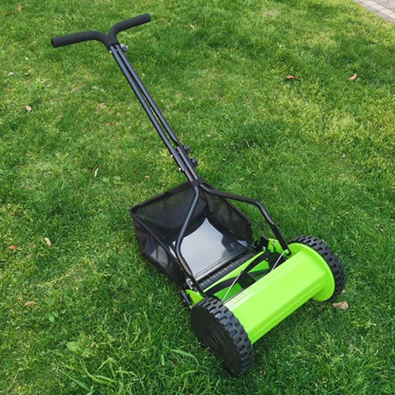 Mașină de tuns iarba multifuncțională de 16 inchi pentru vile de grădină, mașină de tuns iarba compactă și ușoară cu împingere manuală pentru peluze și grădini mici