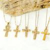 Zircon Cross Pendant Necklace Light Luxury Fashion Jewelry Gift for Women Delicate Collarbone Chain