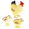 Artificial Lifelike Feathered Chick Sculpture Animals Figure for Home, Garden,
