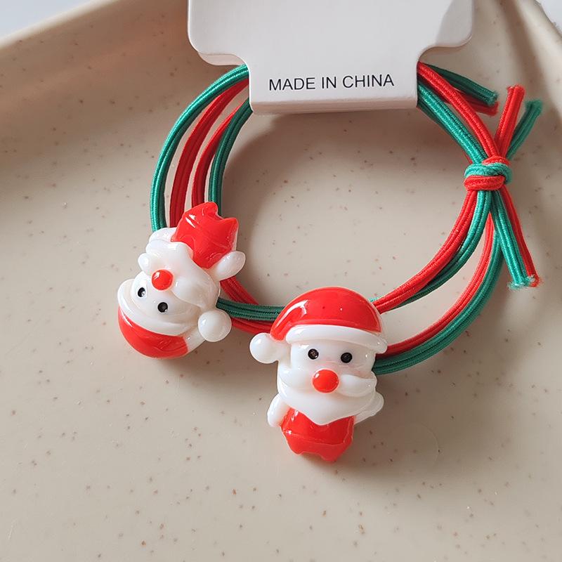 2024 Christmas Santa & Reindeer Hair Ties - High Elasticity (2-Pack)
