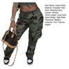 Dame Camo Print Cargobukser Høy Midje Vide Ben Baggy Streetwear Casual Kamuflasje Militærbukser med Lommer