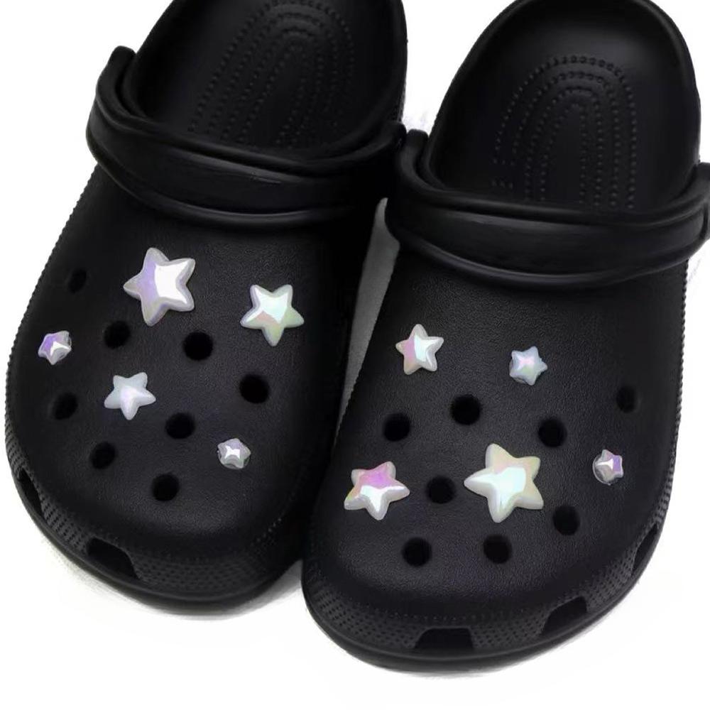 10PCS Shoe Charms Set ABS Fashion Colorful Pentagram Shoe Decorations Buckle for Sandals Clogs DIY Accessories Party Gift