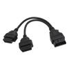 OBD Extension Cable 16Pin Cable Male To Dual Female Y Splitter Cord Adapter for OBD2 Interface Vehicles
